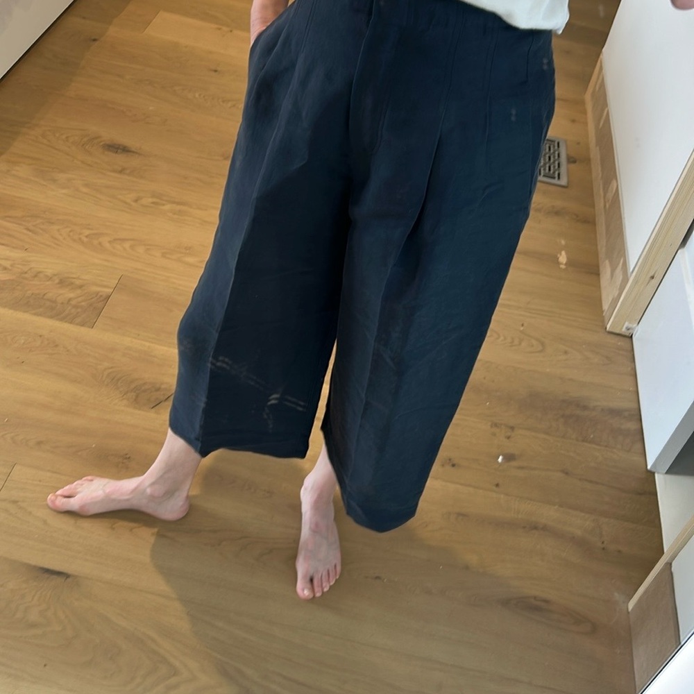 CELINE navy linen Culottes - Picture 2 of 13